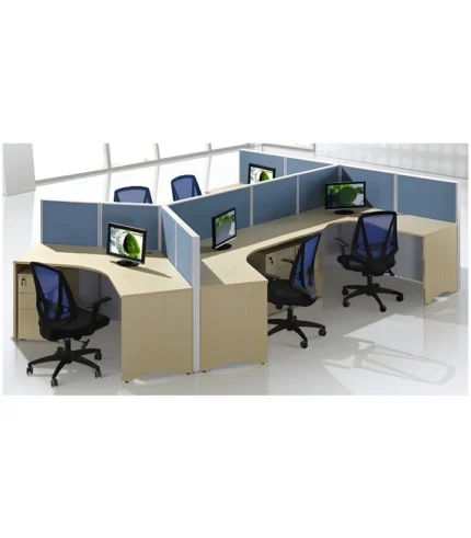 DI 107 -120° 5-Person Modular Office Cubicle Workstation