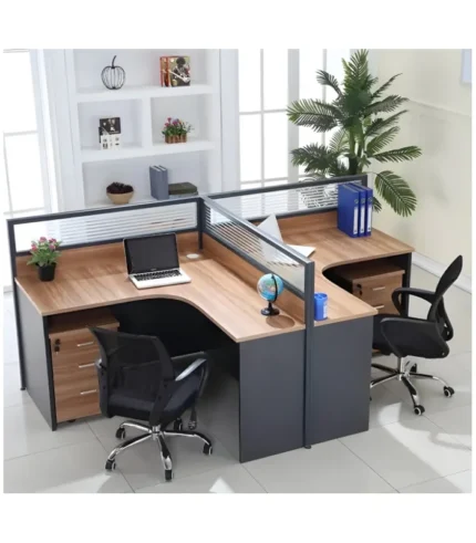 Exclusive DI 109 L-Shape Workstation for Two with 3-Drawer Pedestal – Upgrade Your Delhi Office Today!