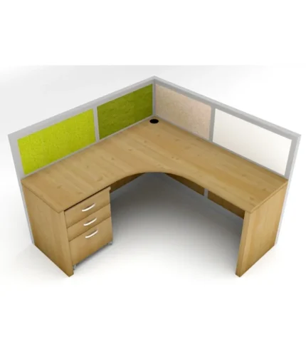 DI 106-5 ft L-Shaped Modular Aluminum Office Workstation