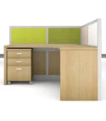 Buy online Woodbine L-shaped modular office workstation with aluminum partition system