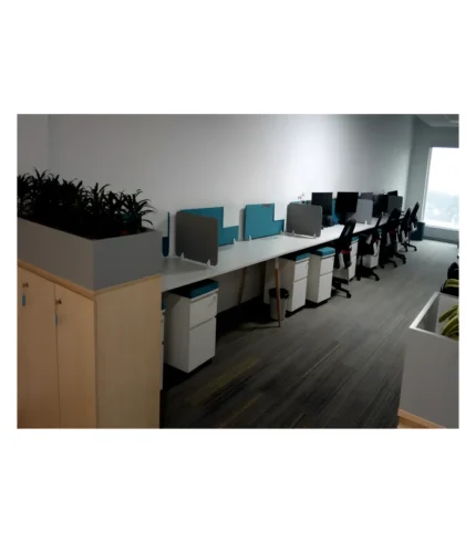 DI 013 Linear Single Side Workstation, Storage, Pedestals