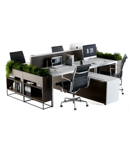 DI 017 Workstation | 32mm Aluminum Pin-Up Screen | Woodbine