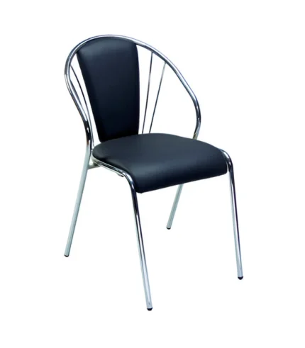 DI 2004 Lounge Chair with cushioned PU leatherette seat, perfect for cafes in Ludhiana, Pathankot, and Patiala.
