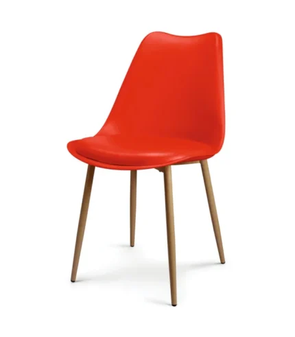 DI 2007 Cafe Chair featuring cushioned seat and metal frame with wood grain finish, ideal for stylish café seating in Patiala
