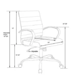 Medium Back Chair DI 1309 with chrome metal frame, high-density foam cushion, PU leatherette upholstery, and gas lift height adjustment.