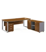 Stylish Office Table DI 207 with Side Table and MS Powder coated Frame, perfect for modern executive offices