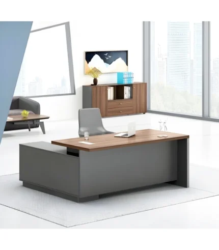Modern Office Table DI 209 with Side Runner Unit, designed for executive offices with ample storage and functionality