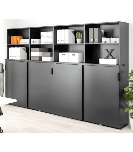 Storage unit with sliding doors and open shelves, model DI 704 - Gurugram