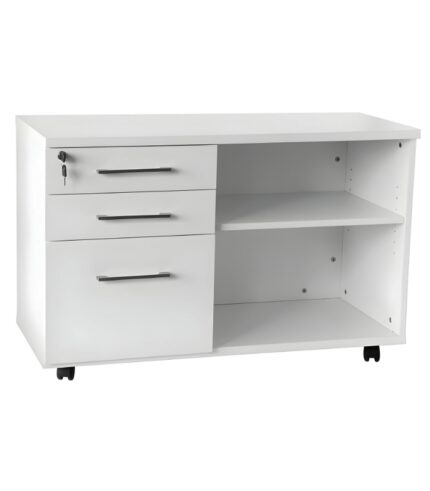 Modular storage unit DI 719 with 3 drawers, space-saving office storage solution, customizable cabinet for offices, banks, and corporate spaces