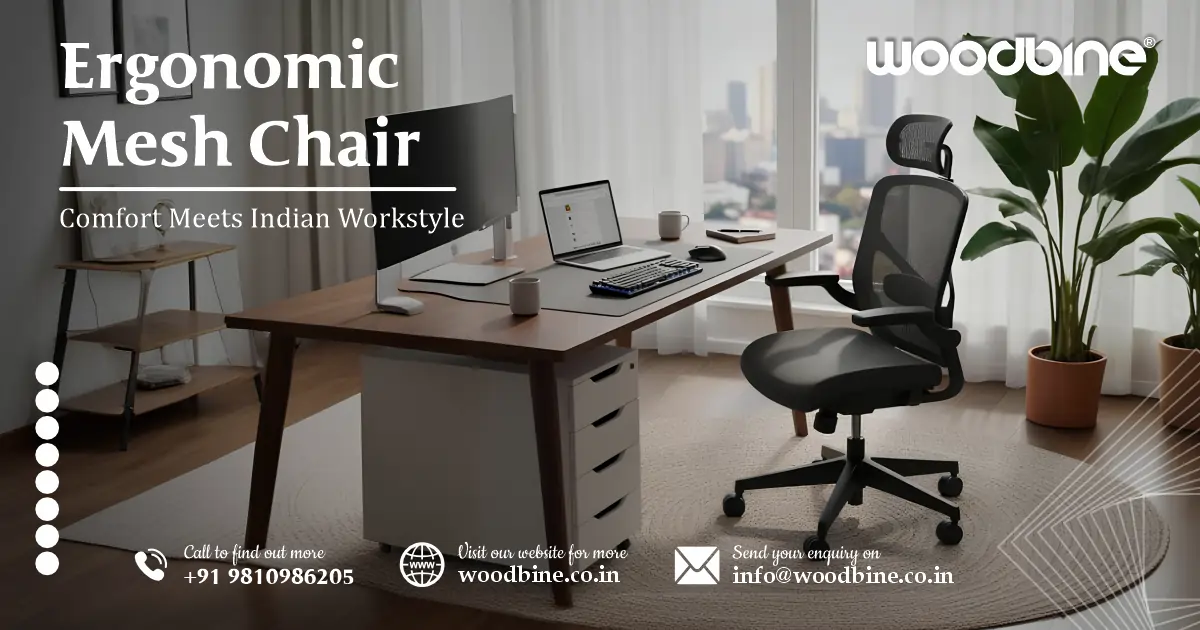 Woodbine Ergonomic Mesh Chair – Comfort Meets Indian Workstyle
