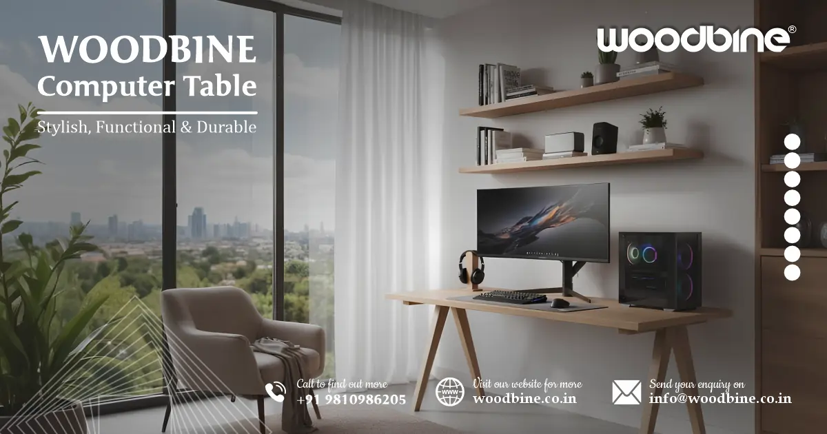 Woodbine Computer Table Designs: Stylish, Functional & Durable
