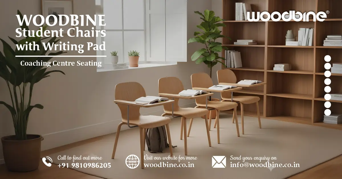 Woodbine Student Chairs with Writing Pad – Coaching Centre Seating