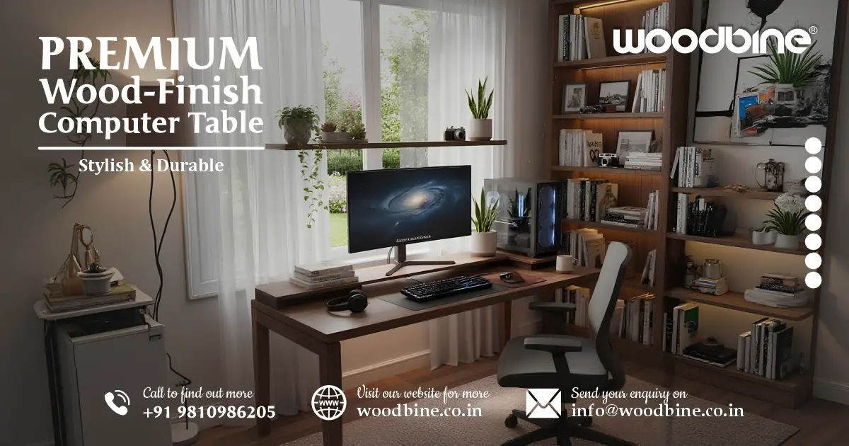 Premium Wood-Finish Computer Table Online – Stylish & Durable