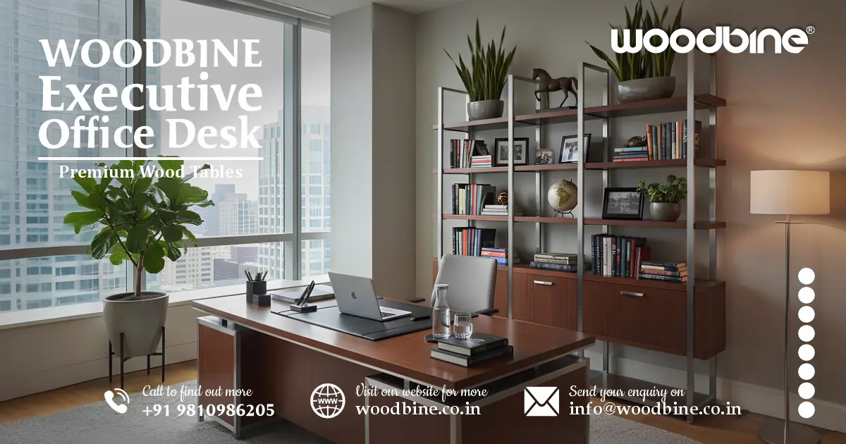 Woodbine Executive Office Desk – Premium Wood Tables