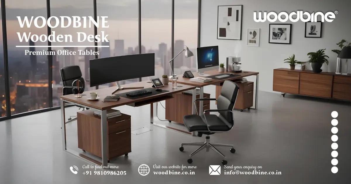 Woodbine Wooden Desk – Premium Office Tables India