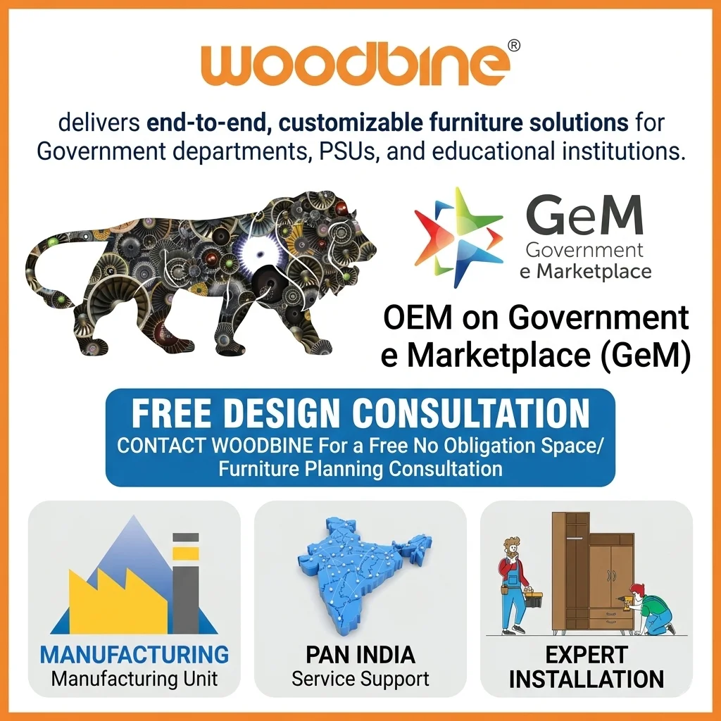 Woodbine office chairs and modular office furniture OEM listed on Government e Marketplace GeM India