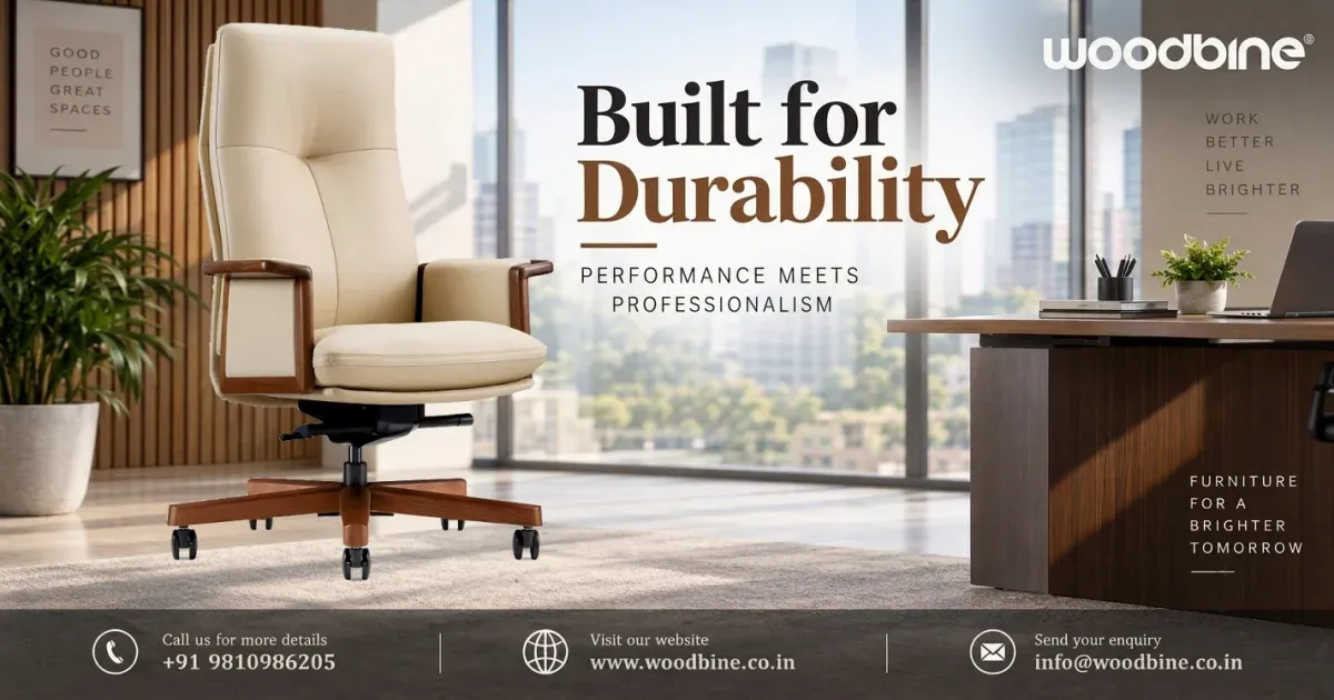 Ergonomic mesh chair - modular desk in a bright office space